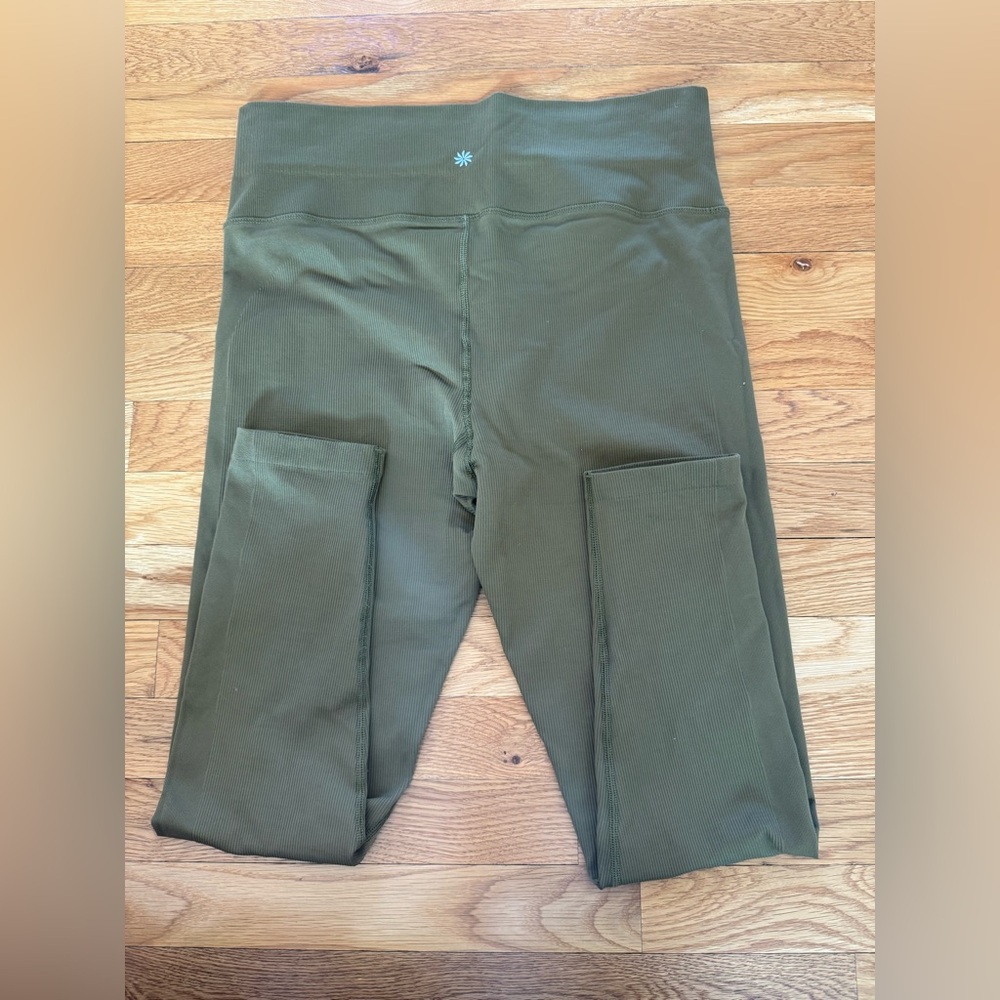 Athleta Olive Green Ribbed Leggings